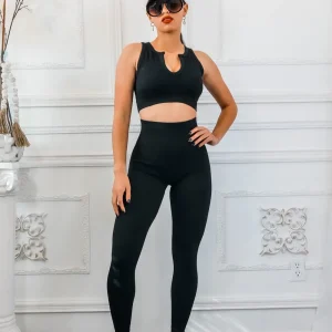 Next Level Ribbed Snatched Active Wear Pant Set